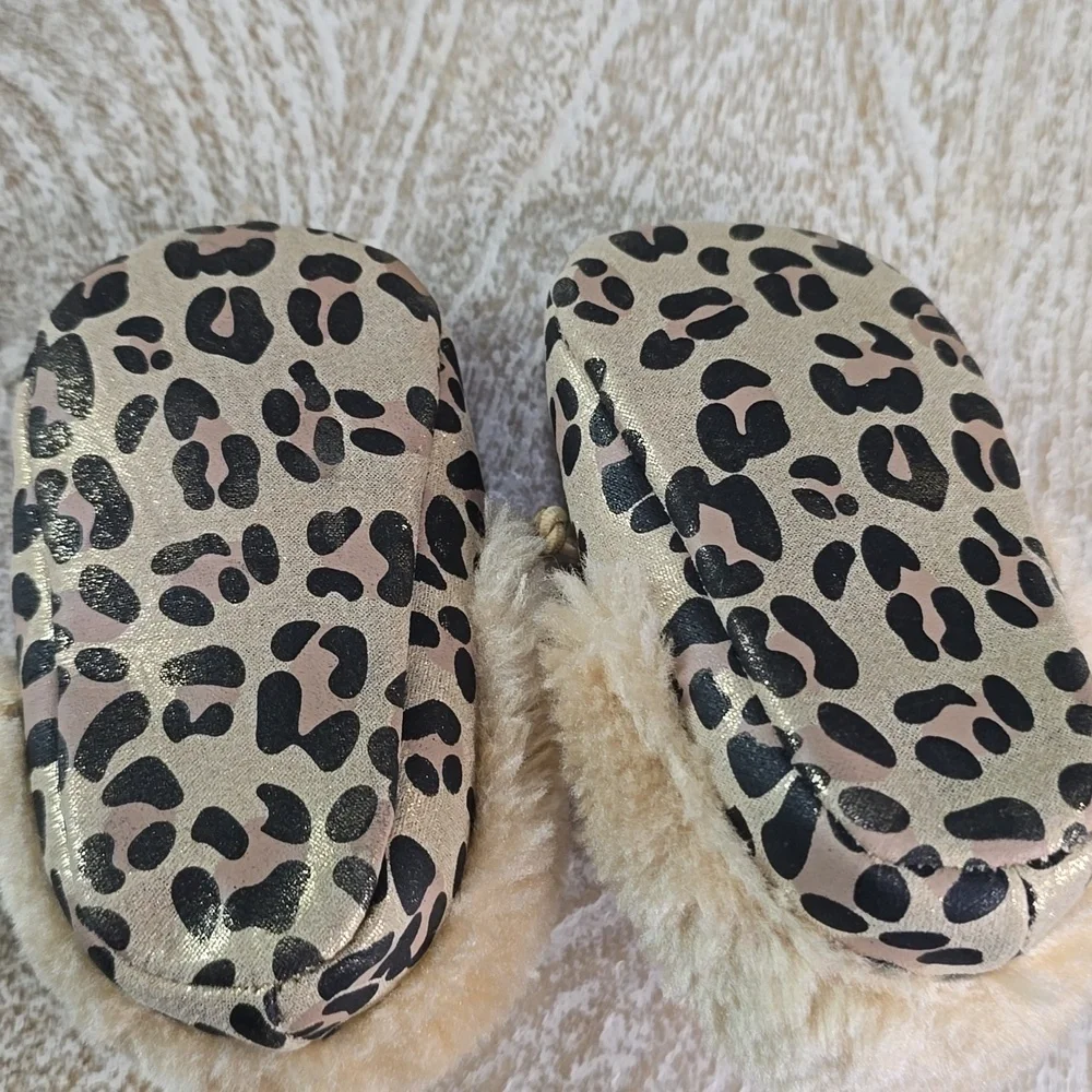 Stepping Stones Baby Leopard Faux Fur Slippers 3/6 months